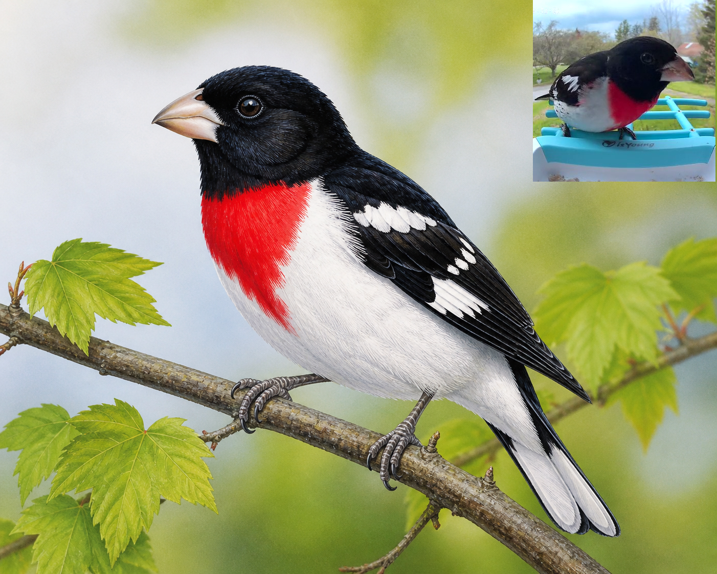 image of rose-breasted grosbeak